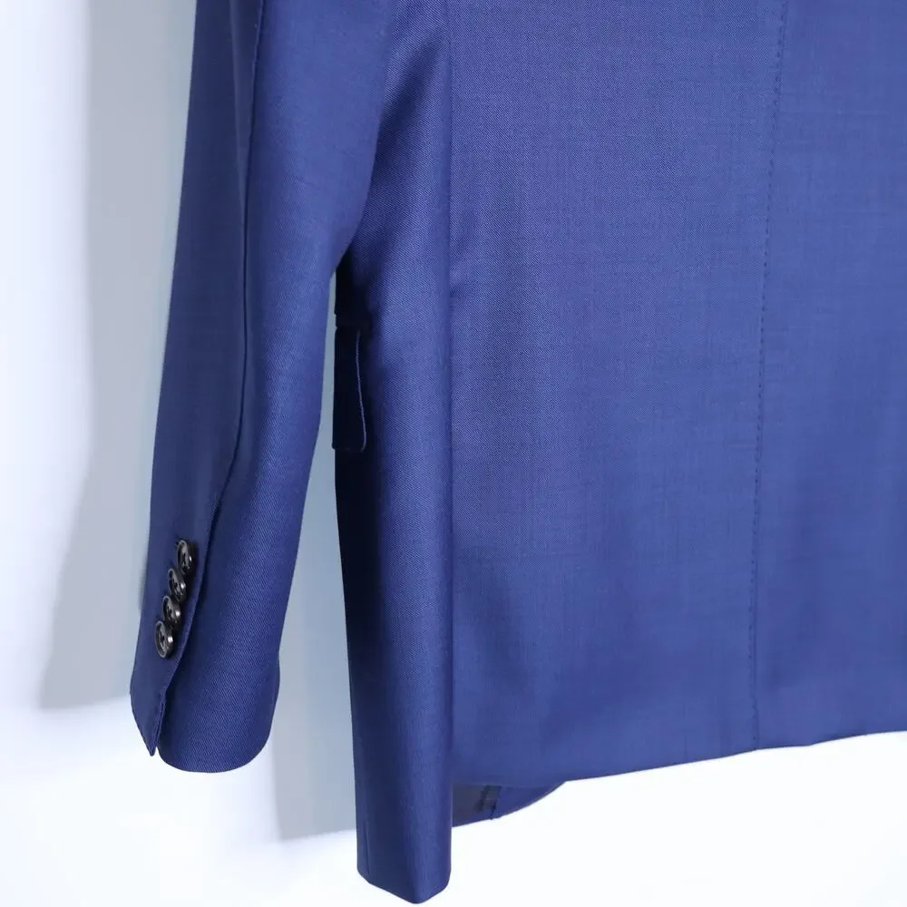 SUITSUPPLY Lazio Slim Sport Coat Mid Blue Wool Single Breasted Men's 50/US 40